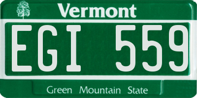 VT license plate EGI559