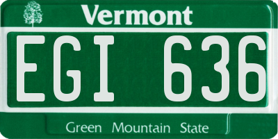 VT license plate EGI636