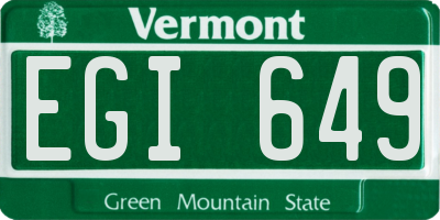 VT license plate EGI649