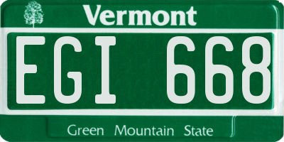 VT license plate EGI668
