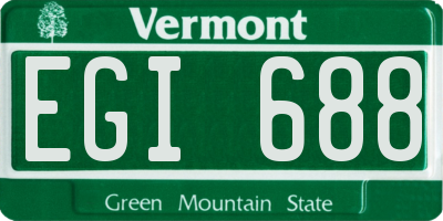 VT license plate EGI688