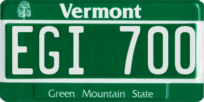 VT license plate EGI700