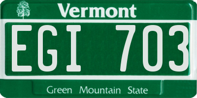VT license plate EGI703