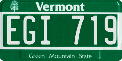 VT license plate EGI719