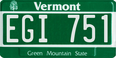 VT license plate EGI751