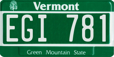 VT license plate EGI781