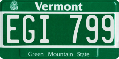 VT license plate EGI799