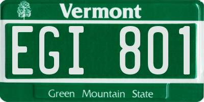 VT license plate EGI801