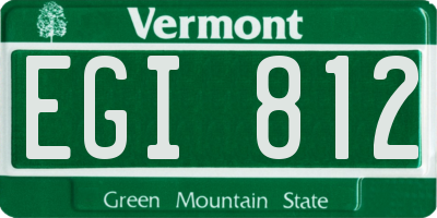 VT license plate EGI812