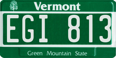 VT license plate EGI813