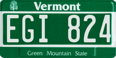 VT license plate EGI824
