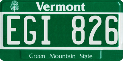 VT license plate EGI826