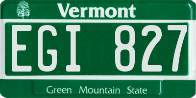 VT license plate EGI827