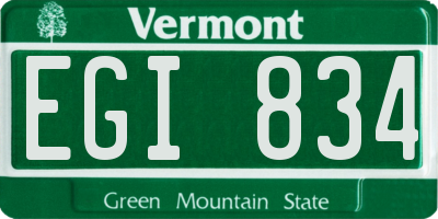 VT license plate EGI834