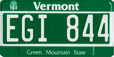 VT license plate EGI844