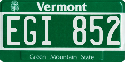 VT license plate EGI852