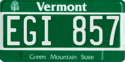 VT license plate EGI857