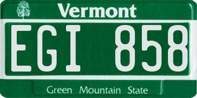 VT license plate EGI858