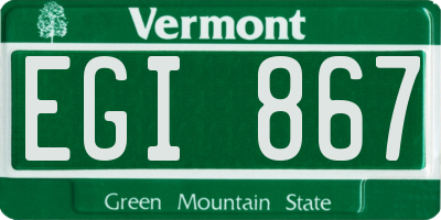 VT license plate EGI867