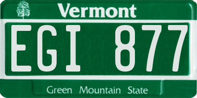VT license plate EGI877