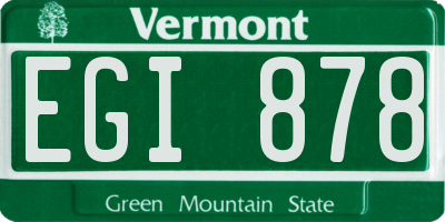 VT license plate EGI878