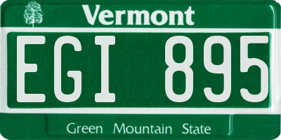 VT license plate EGI895