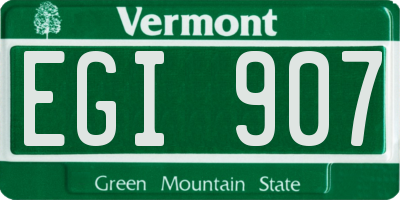 VT license plate EGI907