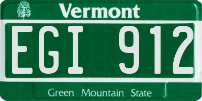 VT license plate EGI912