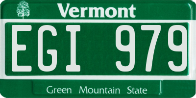 VT license plate EGI979