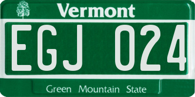 VT license plate EGJ024