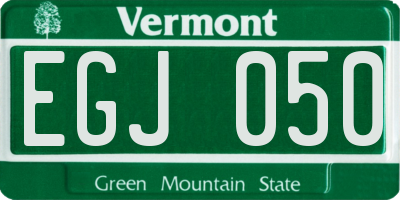 VT license plate EGJ050