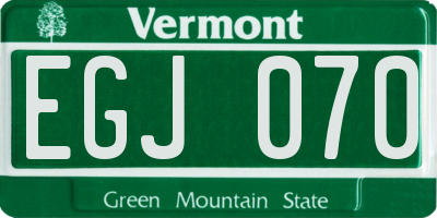 VT license plate EGJ070