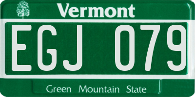 VT license plate EGJ079