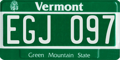 VT license plate EGJ097