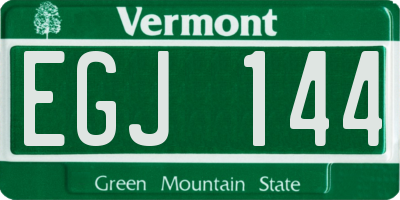VT license plate EGJ144