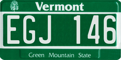 VT license plate EGJ146