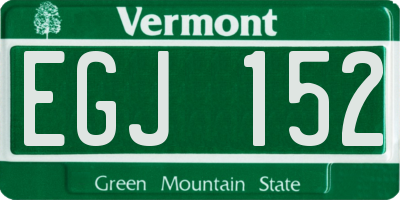 VT license plate EGJ152