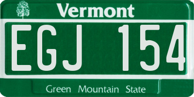 VT license plate EGJ154