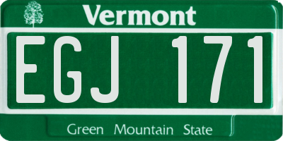 VT license plate EGJ171