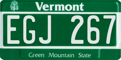 VT license plate EGJ267