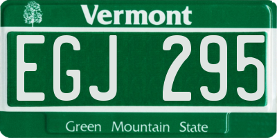 VT license plate EGJ295