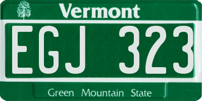 VT license plate EGJ323