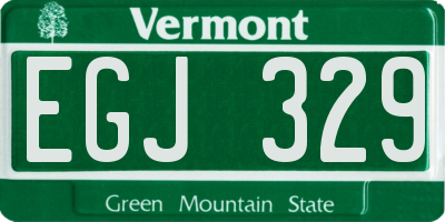 VT license plate EGJ329