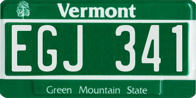 VT license plate EGJ341