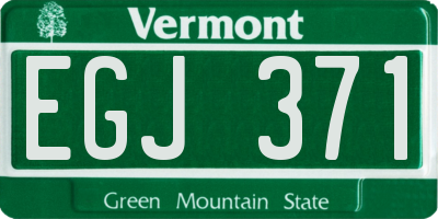 VT license plate EGJ371