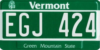 VT license plate EGJ424