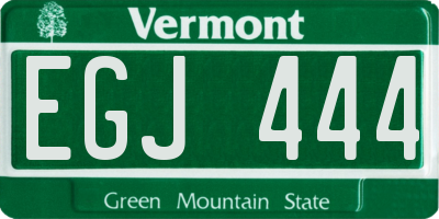 VT license plate EGJ444