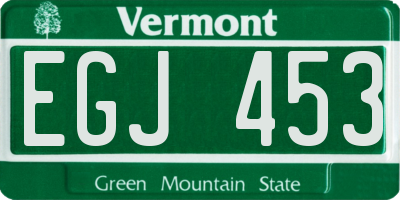 VT license plate EGJ453