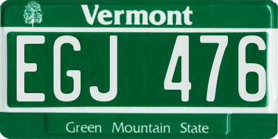 VT license plate EGJ476