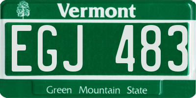 VT license plate EGJ483
